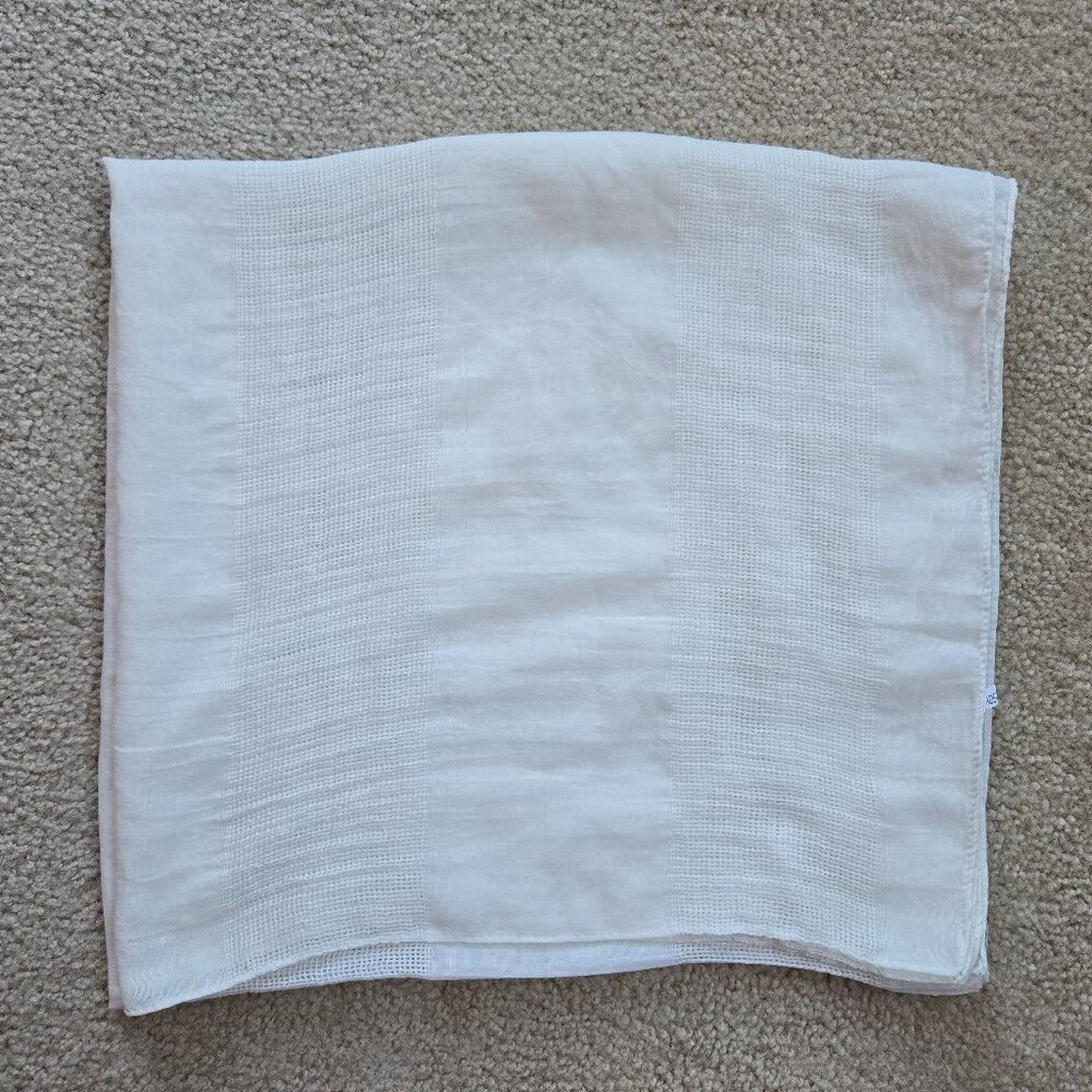 Lightweight Scarf With Open Weave Mesh Detailing - image 5